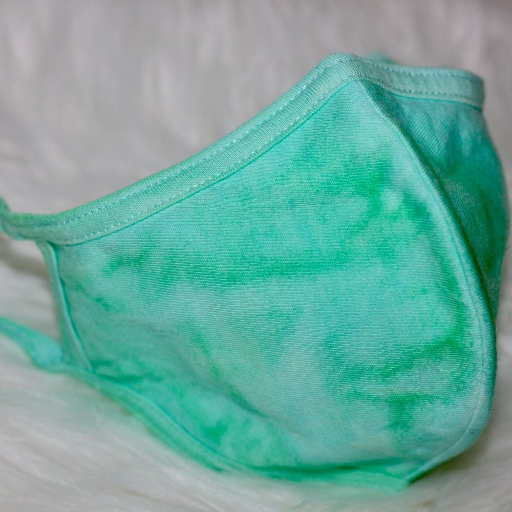 Mint tie-dye Pastel 100% cotton washable face mask